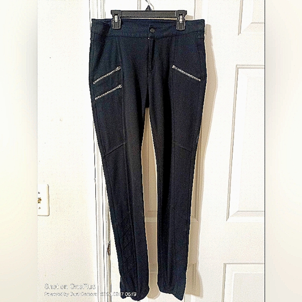 Athleta ponte zipper skinny pants Sz 8